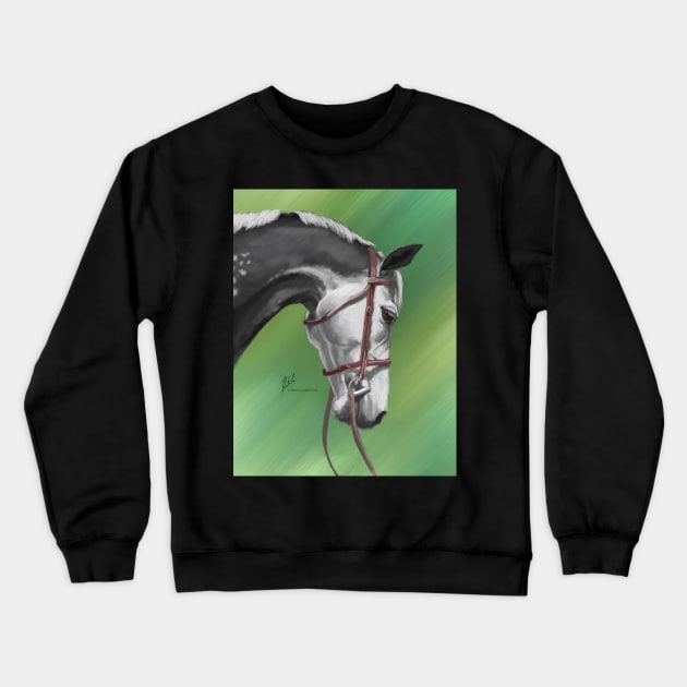 Bridled Dark Gray Horse Crewneck Sweatshirt by KJL90